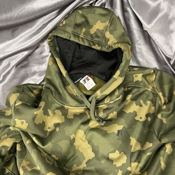 Russell Athletic Hoodie Men’s XL Camo Heavy Hunting Hiking W/ Kangaroo Pocket - Picture 8 of 14